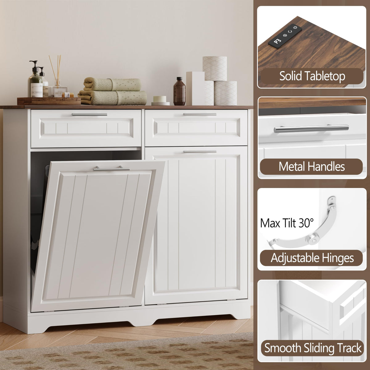 10 Gallon Double Tilt Out Trash Can Cabinet B744