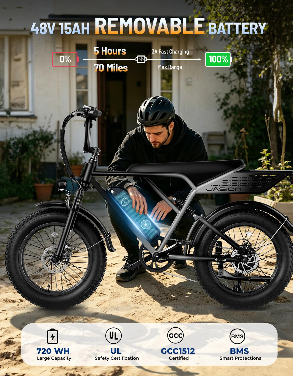 Electric Bike with 48V Removable Battery O396085