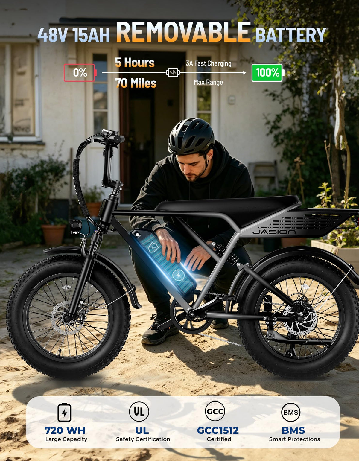 Electric Bike with 48V Removable Battery O396085