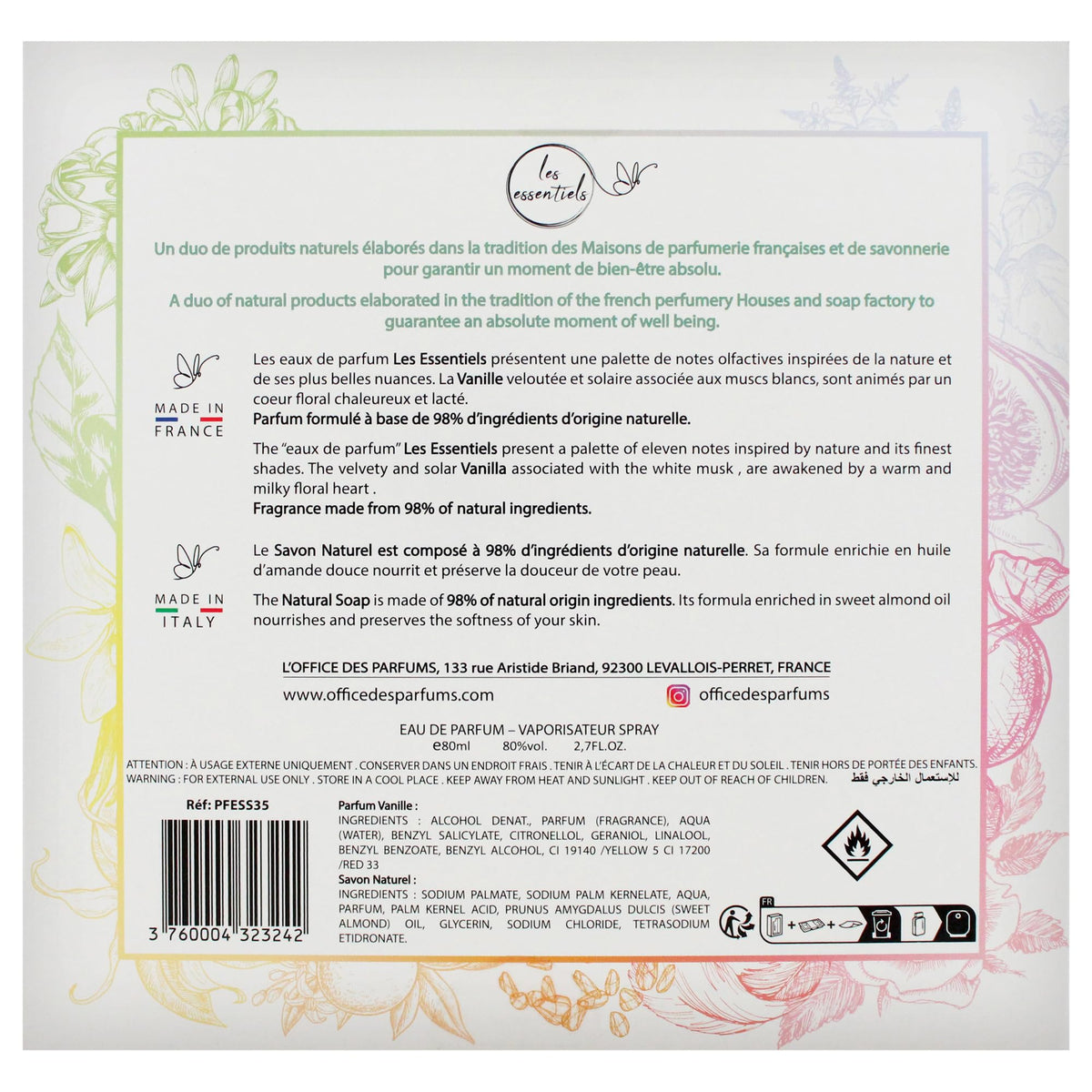 Vanille Perfume and Soap Gift Set 2 pc P65732