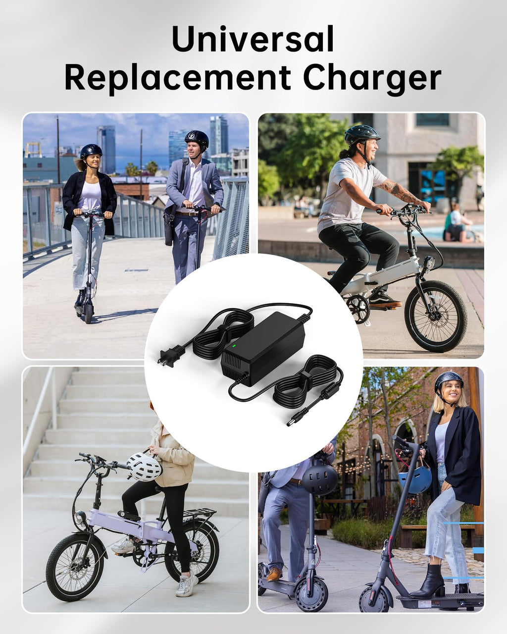 54.6V 2A Electric Scooter Charger 5 Connectors 8.2ft H2295