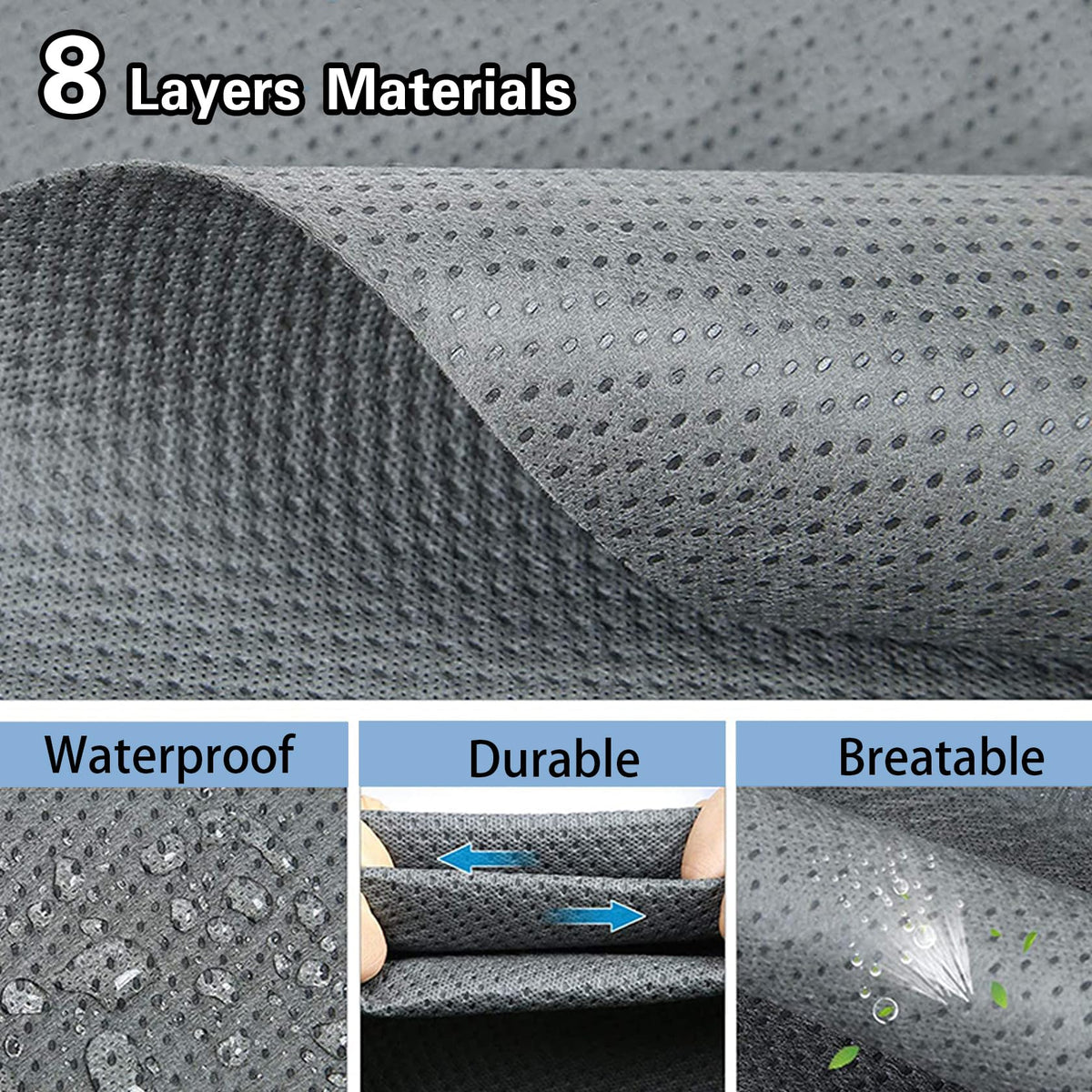 8 Layers 27'-30' Windproof Waterproof Rip-Stop RV Cover I8376