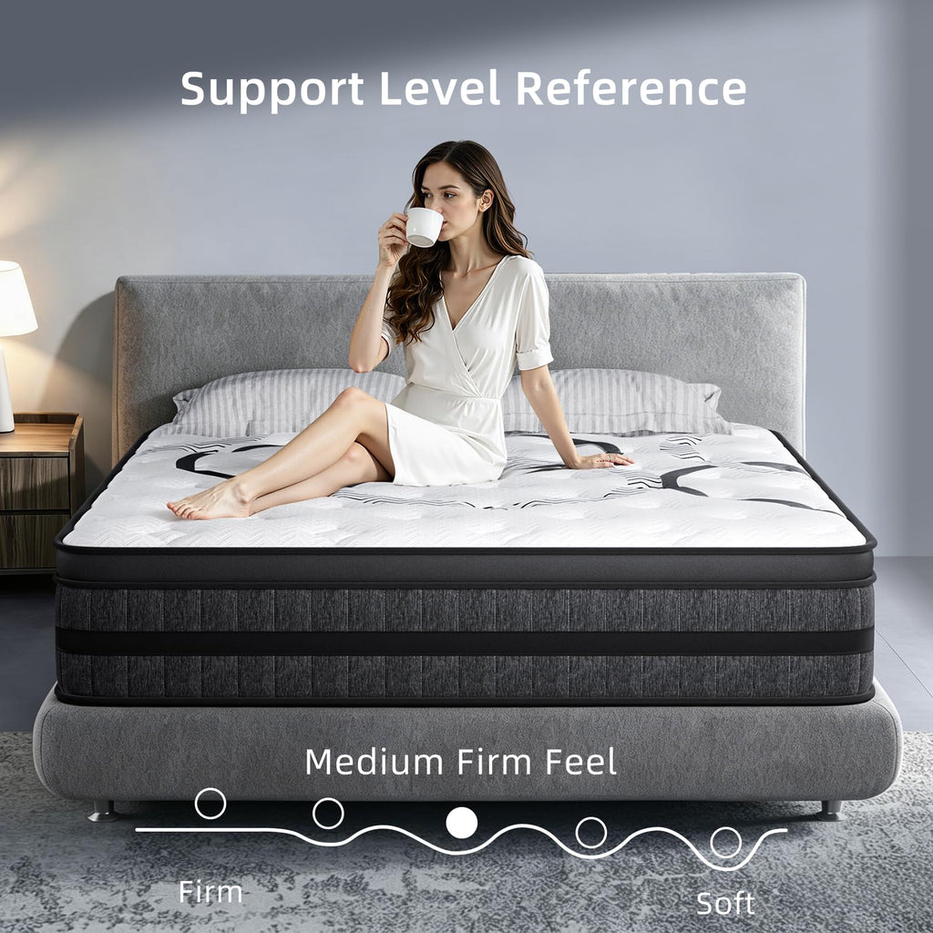 Full Size 12 Inch Medium Firm Hybrid Spring Mattress Z64115