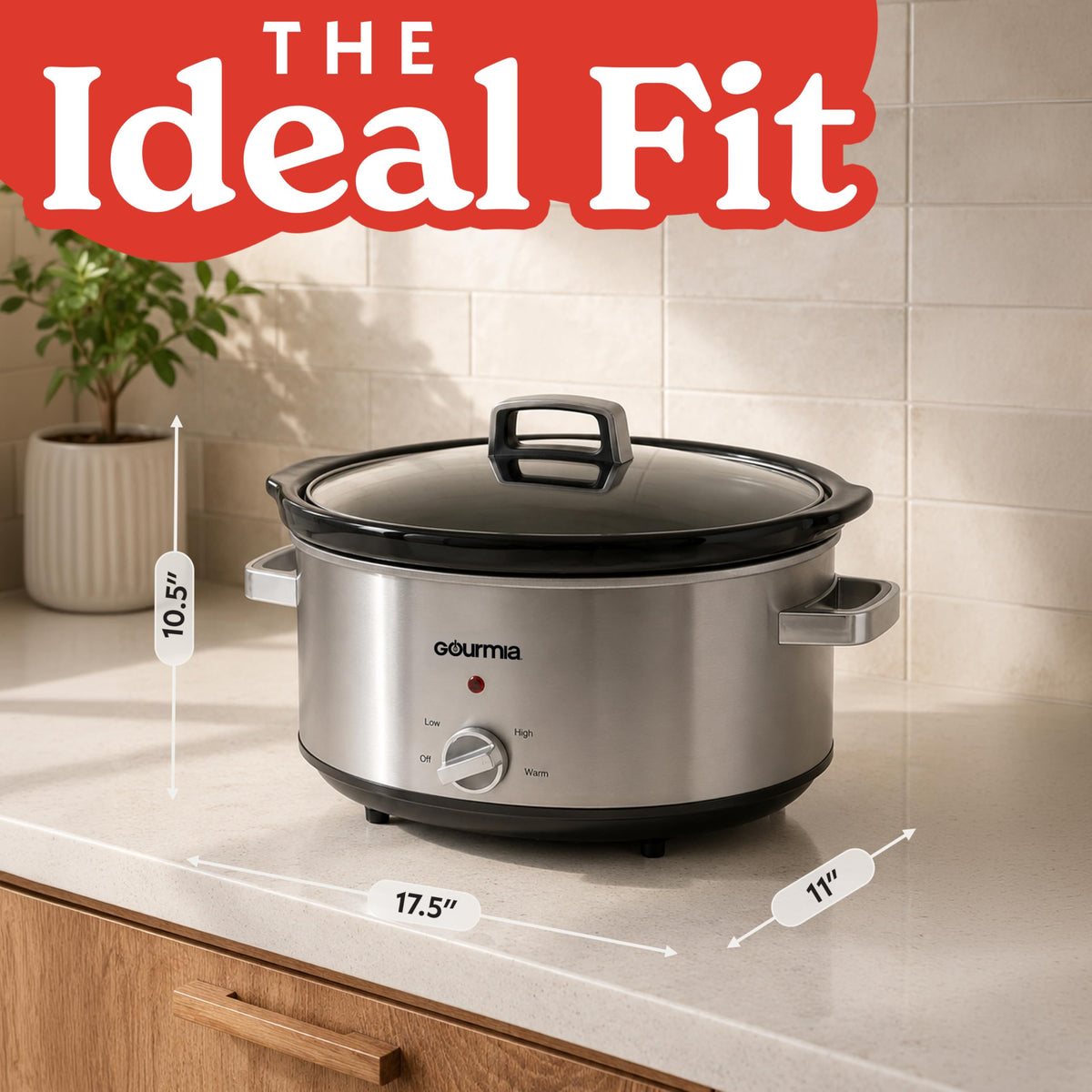 7 Qt Stainless Steel Slow Cooker T708432
