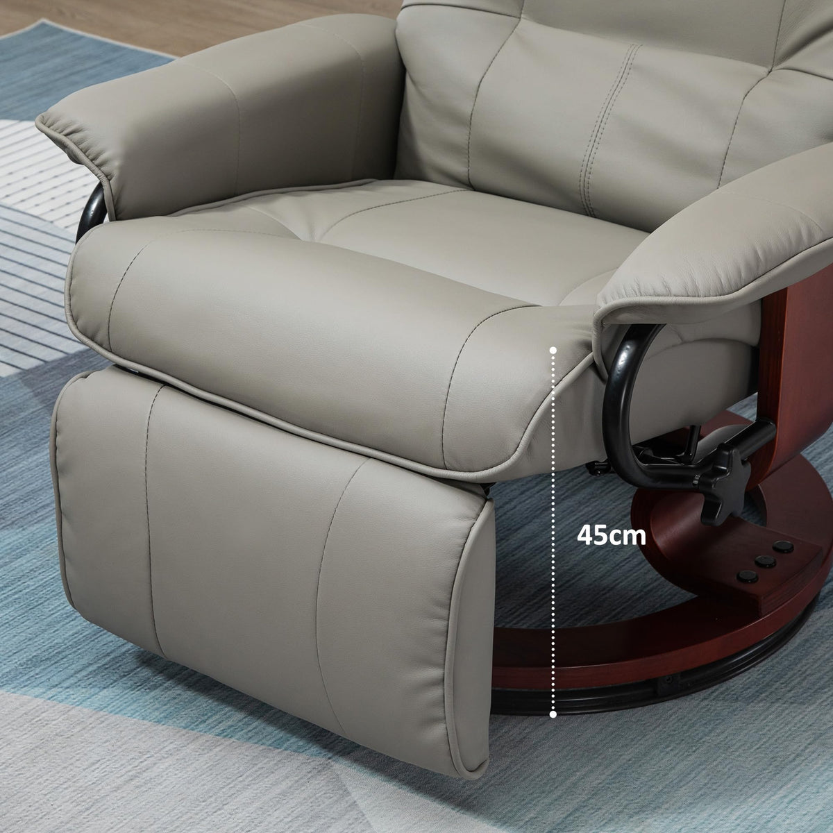 Gray PU Leather Swivel Recliner Chair S4903