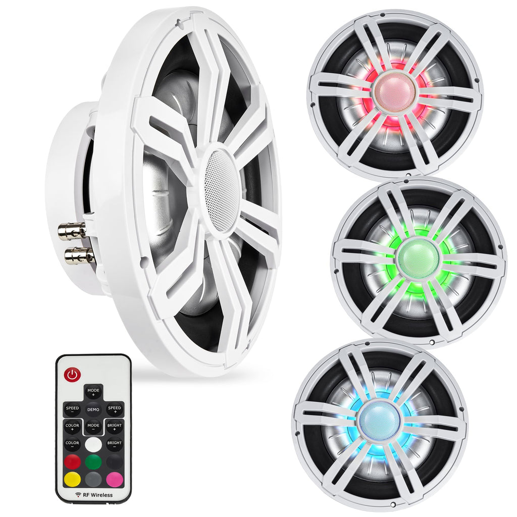 800W Peak 10" Shallow Marine Subwoofer with LED Lighting F3703