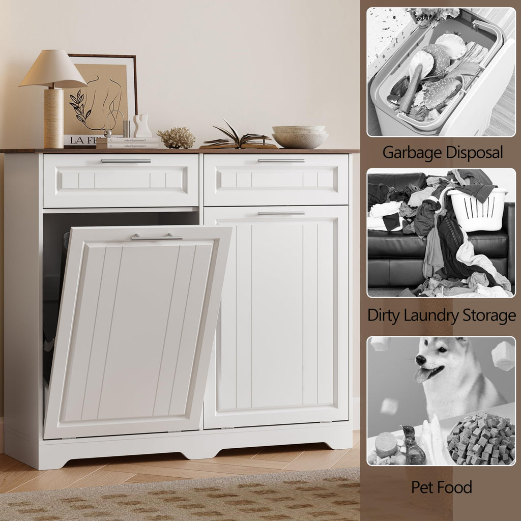 10 Gallon Double Tilt Out Trash Can Cabinet B744