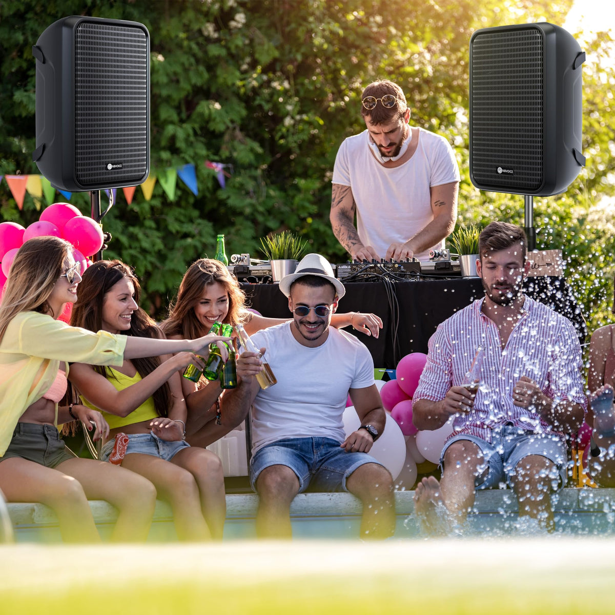 Portable All-in-One 2-Way PA System with 8-Channel Mixer H7124