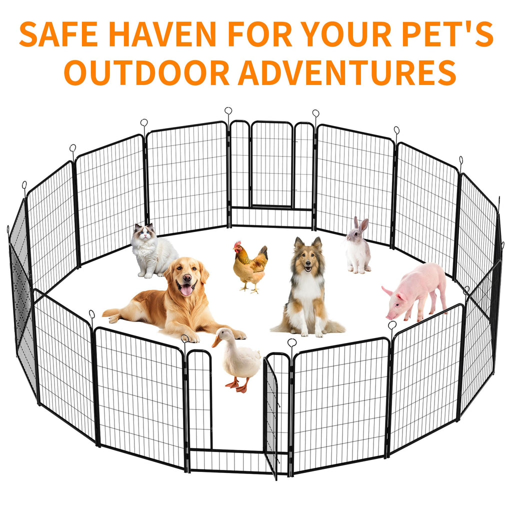 16-Panel Heavy-Duty Metal Dog Playpen Y66846