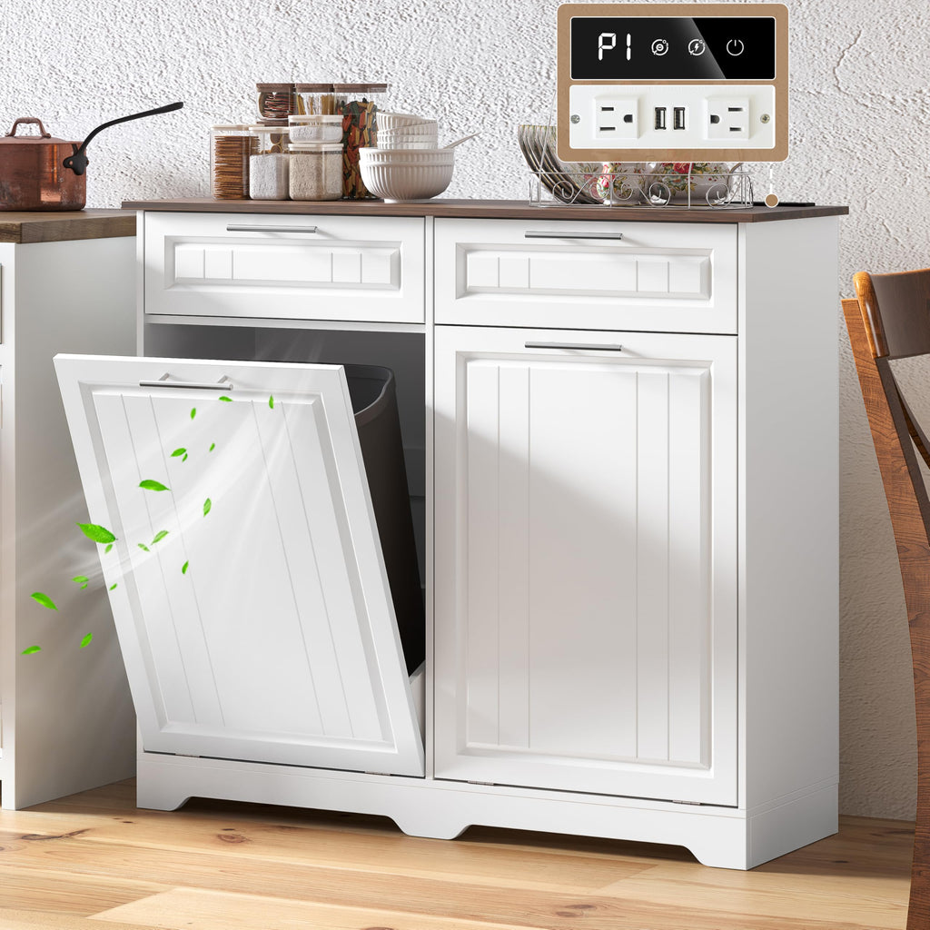 10 Gallon Double Tilt Out Trash Can Cabinet B744