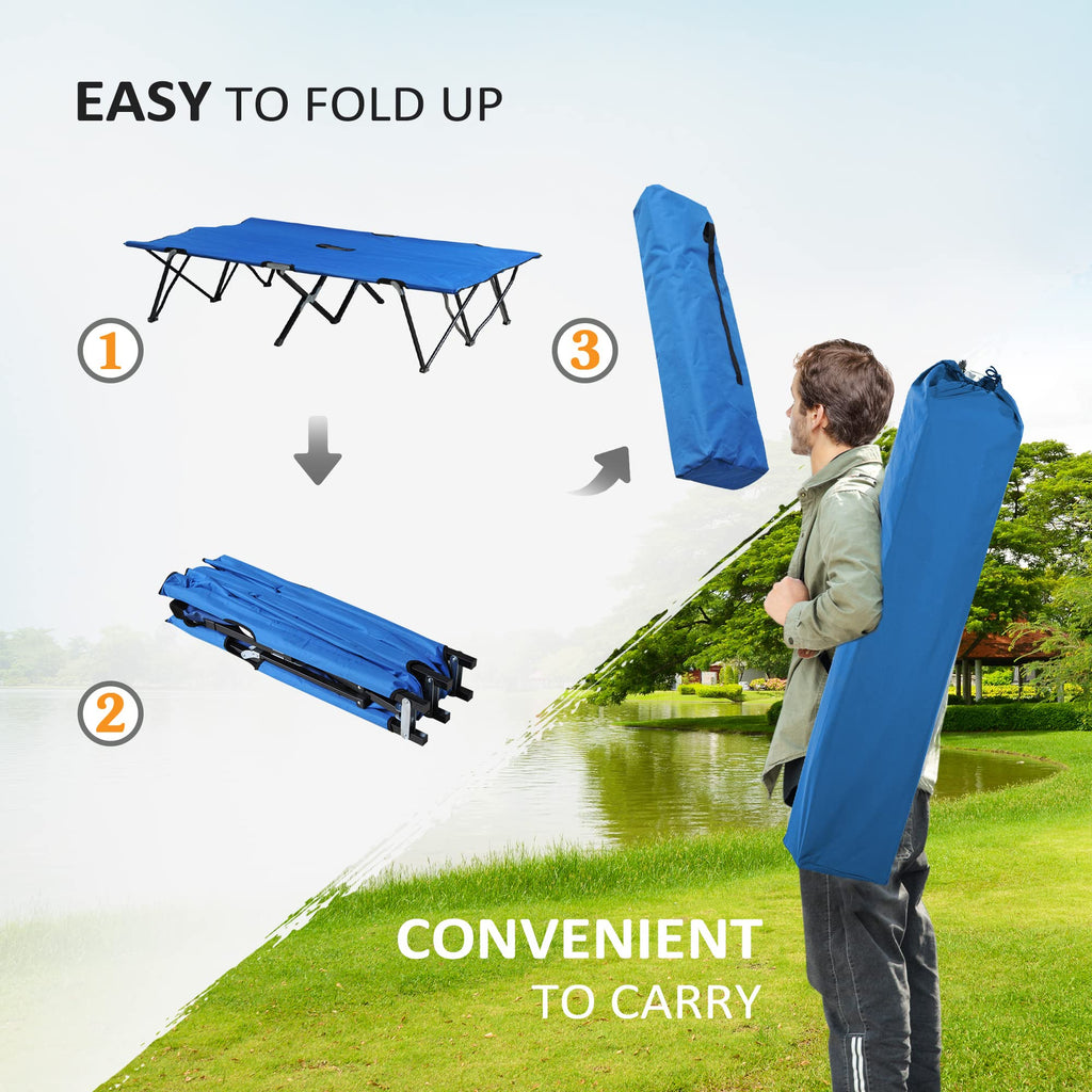 2 Person Folding Camping Cot with Carry Bag P8667