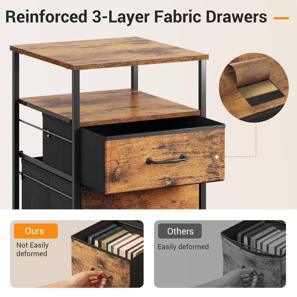 2 Drawer Mobile Fabric File Cabinet E325869
