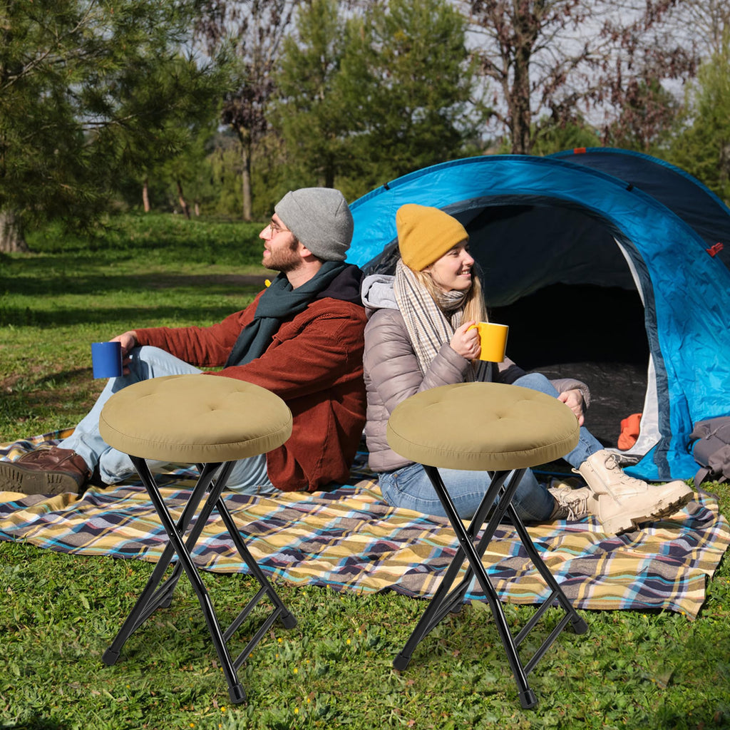 Folding Stool with 2 Pack Seat Cushion Y421