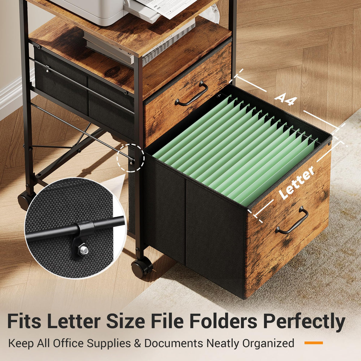 2 Drawer Mobile Fabric File Cabinet E325869