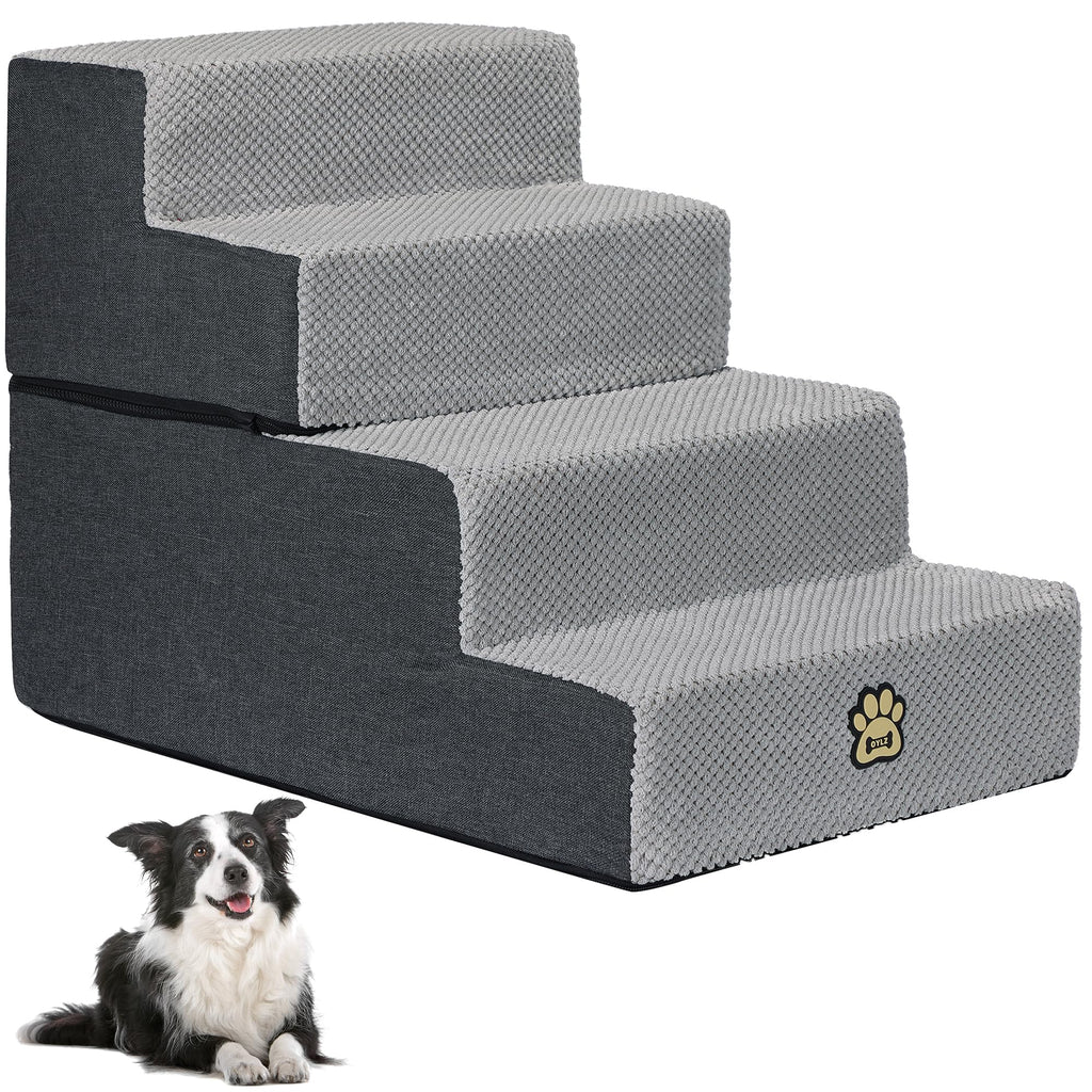 4-Step Foam Dog Stairs, 18-Inch, Gray T489