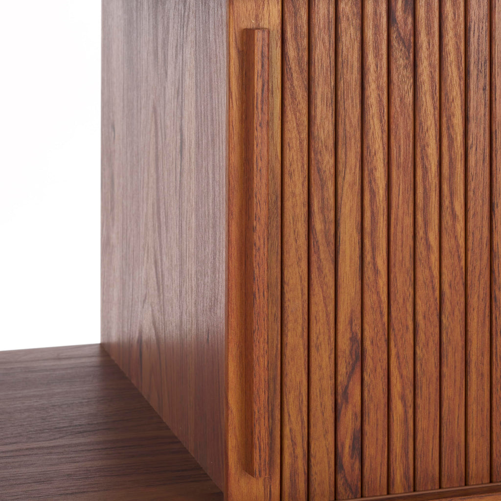 Walnut Brown TV Stand with Sliding Door N1754