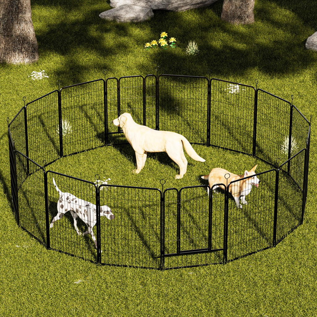 16-Panel Heavy-Duty Metal Dog Playpen Y66846