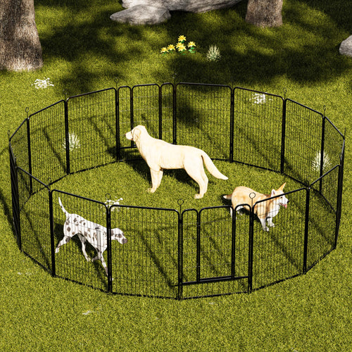 16-Panel Heavy-Duty Metal Dog Playpen Y66846